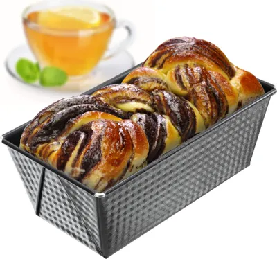 Produktbild von KADAX Rechteckige Brotbackform "Ellos", Kuchenform mit Antihaftschicht, Backform, Schwarz, 20 cm
