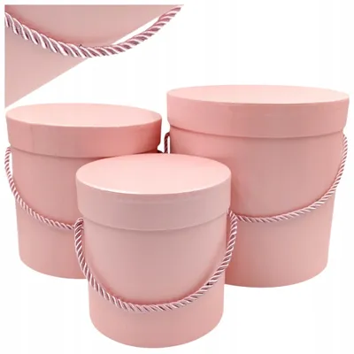 Produktbild von Vipolimex Geschenkboxen Flower Box mit Deckel 3er-Set Rosa