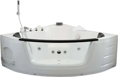 Produktbild von HOME DELUXE - Whirlpool - Laguna L KOMPAKT - Weiß, Maße: 140x140x65cm, inkl. Radio, Heizung und Lichttherapie I Eckwanne für 2 Personen Indoor Badewanne