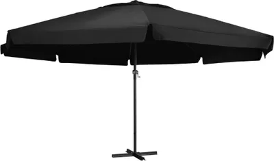Image de Parasol de jardin avec mât en aluminium 500 cm noir