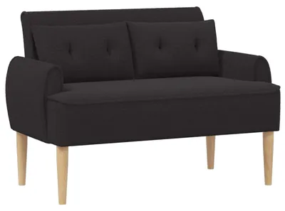 Produktbild von vidaXL Zweisitzer mit Knopfheftung Schwarz 117 x 67 x 77 cm Bouclé
