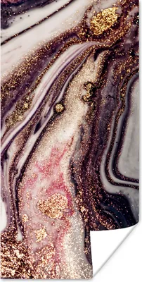 Produktbild von MuchoWow® Poster Marmor - Rosa - Gold - Glitzer - Marmoroptik 60x120 cm - Wandschmuck
