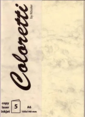 Produktbild von Rössler Papier 220706506 Coloretti Doppelkarte - A6 hoch, 5 Stück, chamois marmora