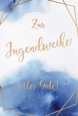 Produktbild von Jugendweihe Karte mit Umschlag, unverpackt, alles Gute! Blau Weiß