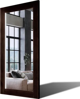Produktbild von 90x200 Rechteckig Rustikal Wandspiegel mit Rahmen massivholz Eichenholz mit Beleuchtung Vertikal | Individuell Spiegel Nach Maß | PLDR225 Oak Wenge Gealterte Oberfläche