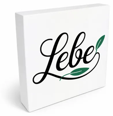 Produktbild von Lebensfreude Lebe Holzbild in 20x20 cm zum Stellen oder Aufhängen