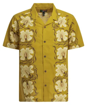 Productafbeelding van Patagonia herenoverhemd, geel met bloemenprint, van katoen - maat S