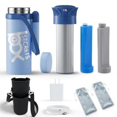 USB-Insulinkühler 2–8 °C, 17,5 cm hoch, 6 cm Ø, Blau