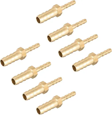Produktbild von Messing Reduzierstück 8mm auf 6mm Schlauchtülle Robuster Schlauchverbinder Reduzierung mit Widerhaken für Unterdruckschlauch (8 Stück)