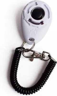 Image de Clicker d'entraînement pour chiens avec dispositif de sécurité - Blanc