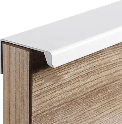 Produktbild von Moderne verborgene Möbelgriffe - 10 Stück - weiß - Aluminium - 96 mm Bohrlochabstand