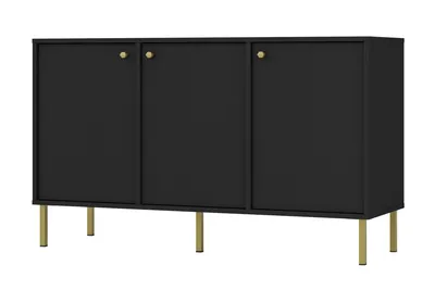 Produktbild von Große Kommode mit Türen IROS 2 – Graphitschwarz/Gold
