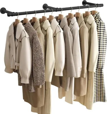 Produktbild von Songmics Kleiderstange Wandmontage Industrie-Design Schwarz