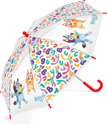 Produktbild von BLUEY Kinder-Regenschirm – Leichter transparenter Schirm mit Rundhakengriff