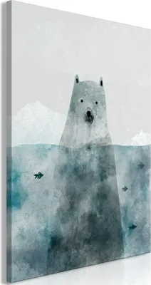 Produktbild von Vliesstoff Leinwandbild - Polar Bear (1 Part) Vertical 80x120 cm Für Kinder g-A-0321-b-a