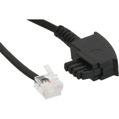 Produktbild von InLine TAE-F Kabel für DSL Splitter, TAE-F ST an Western 6/2 DEC ST, 2m, 2 m, TAE-F, Western 6/2 DEC, Stecker, Stecker, Schwarz