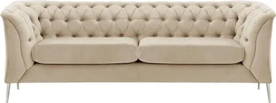 Image de Canapé 2,5 places Chesterfield Modern-Velluto 2-Métal chromé