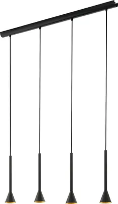 Produktbild von EGLO Pendelleuchte Cortaderas, 4 flammige Hängelampe Vintage, Industrial,, Hängeleuchte, Esstischlampe, Wohnzimmerlampe hängend mit GU10