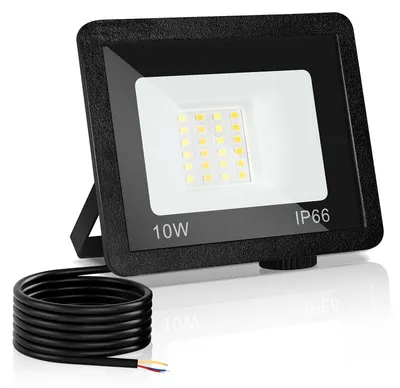 Zdjęcie produktu dla Reflektor LED zewnętrzny Ikodm, 10W, lampa LED IP66 z 3 temperaturami barwowymi: 3000K/4000K/6500K, zestaw 1 sztuka