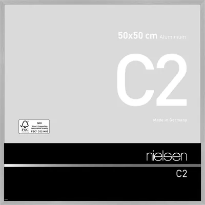 Produktbild von nielsen Aluminium Bilderrahmen C2, 50x50 cm, Struktur Silber Matt
