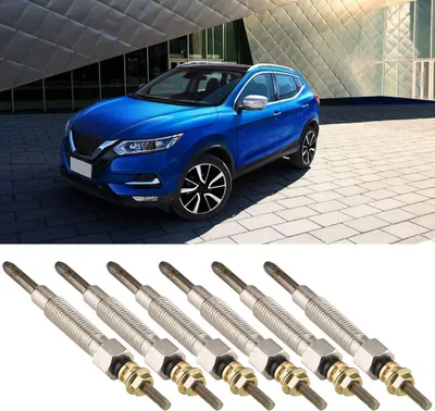 Productafbeelding van 6-delige set gloeibougies voor dieselverwarming, geschikt voor Nissan Patrol (Y60) 4,2