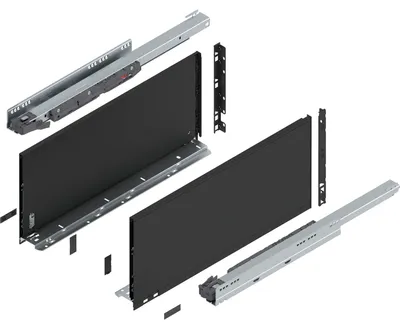 Produktbild von Blum Legrabox pure H F Schubladenschienen Set | 1 Paar, 40kg 550mm | Tip On Vollauszug, carbonschwarz