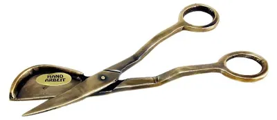 Antike Docht-Schere aus Messing, 15 cm, Kerzen-Schere