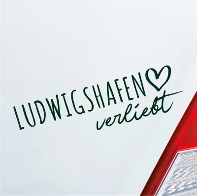 Produktbild von Auto Aufkleber Hellweg Druckerei Ludwigshafen verliebt Herz Stadt Heimat Liebe Car 19x19 cm Dunkelgrün Sticker Heckscheibenaufkleber