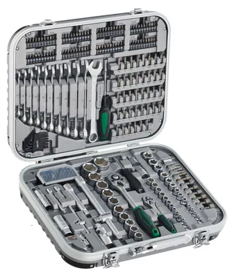 Productafbeelding van Dopsleutelset gereedschapskist - 232-delig - 1/4 en 1/2 inch - Chroom-vanadium staal