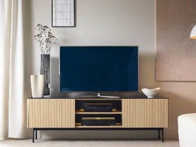 Produktbild von YOURHOUSE24 TV-Schrank TV-Lowboard ORTA RTV-180, Eiche Vicenza
