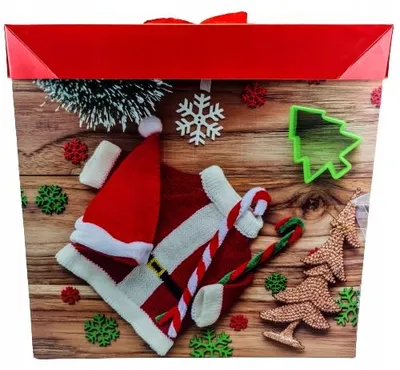 Produktbild von W&K Weihnachtliche Geschenkbox 22x22cm Papier