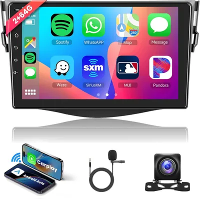 Obrázok produktu pre Android autorádio 2-DIN s 9-palcovým HD displejom – 2 GB RAM, 64 GB úložisko – bezdrôtové pripojenie CarPlay a Android Auto