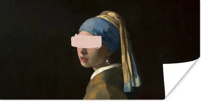 Produktbild von MuchoWow® Poster Mädchen mit Perlenohrring - Vermeer - Gemälde 40x20 cm - Poster für die Wand - Poster Schlafzimmer