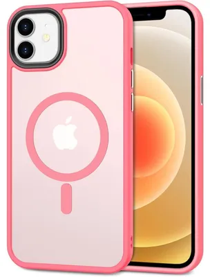 Immagine prodotto di Custodia per iPhone 12/12 Pro con protezione per la fotocamera, compatibile con MagSafe, resistente agli urti, rosa chiaro