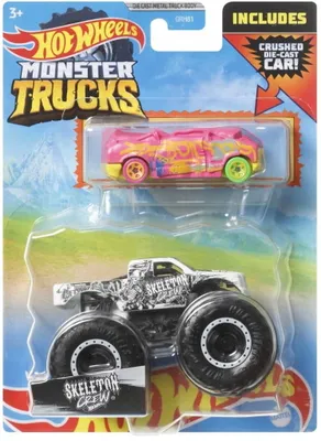 Produktbild von Hot Wheels Monster Trucks Skeleton Crew + auto