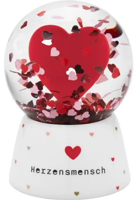 Traumkugel Herzensmensch, Glas, Höhe 6,5 cm, 1 Stück