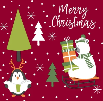 Produktbild von 20 Servietten Xmas Time - Pinguin, Eisbär und Bäume 33x33cm