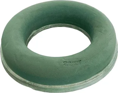 Produktbild von OASIS® Nass Steckschwamm Ring SOANA, EcoBase Hartschwammboden, grün, 8cm, Ø35cm - Nasssteckschaum