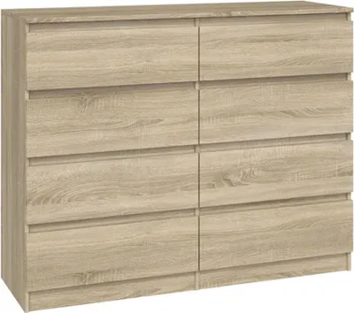 Produktbild von Topeshop M8 120 SONOMA, Eiche, 8 Schublade(n), Partikelbord, Einfarbig, Modern, Partikelbord