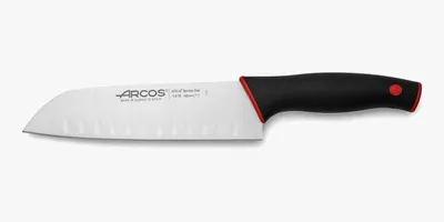 Santoku-Messer 180 mm Nitrum-Edelstahl schwarz/rot