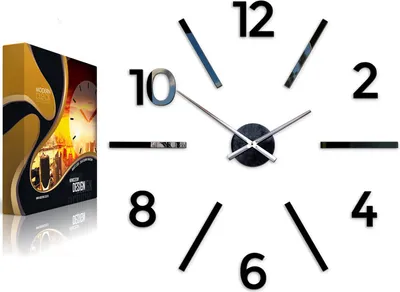 Produktbild von ModernClock, Große Wanduhr, Aksel 75cm, Acrylglas, Schwarz, 3d Wanduhr,