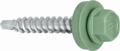 Zdjęcie produktu dla Wkręty samowiercące Klimas WFD do blachy trapezowej na drewnie RAL 6011 zielony reseda 4,8x35 mm 250 szt.
