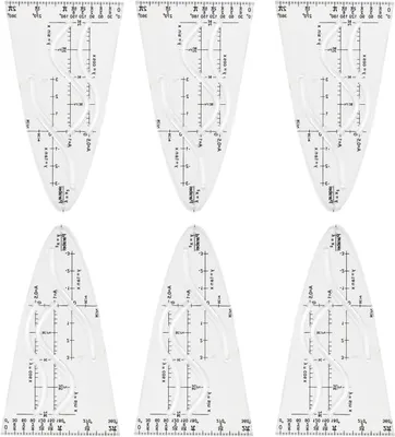Productafbeelding van Parabola Templates - Wiskunde Linialen - Nauwkeurig Tekenen - Set van 6 Stuks - 10 x 10 cm - Transparant