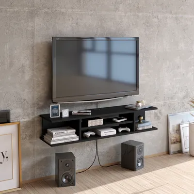 Image de Meuble TV Decorotika Pivot pour téléviseurs jusqu'à 47 pouces | Noir