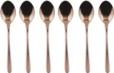 Productafbeelding van Sambonet Set 6 Mokkalöffel Edelstahl/PVD Kupfer 52553C37