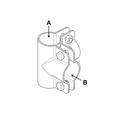 Produktbild von Eckschelle 90°, A 1 1/2" (48,3 mm) x B 1" (33,7 mm)