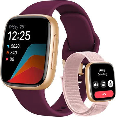Produktbild von Smartwatch Damen Herren, 1,85? AMOLED Touchscreen, Fitness Tracker mit Bluetooth Anrufen & KI, Herzfrequenz, SpO2, Schlaf- & Frauenzyklus-Tracking, 100+ Sportmodi, 3ATM Wasserdicht für iOS & Android
