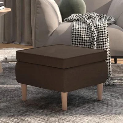 Produktbild von Möbel Hocker mit Holzbeinen Dunkelbraun Stoff - Hocker 329451