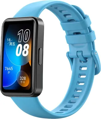 Image de Bracelet de montre en silicone de 16 mm pour Huawei Band 8, couleur : bleu ciel