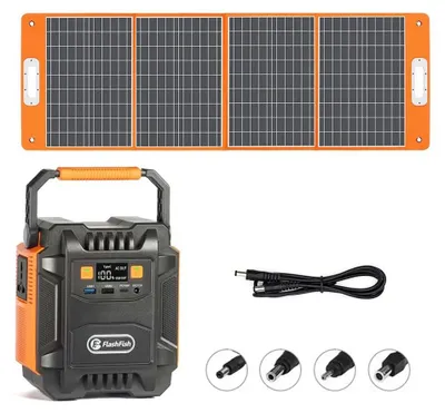 Productafbeelding van Draagbare powerstation A201 - Powerstation met opvouwbaar zonnepaneel - 200 W - 172,8 Wh - 100W zonnepaneel - Pure sinusgolf - 220 V AC